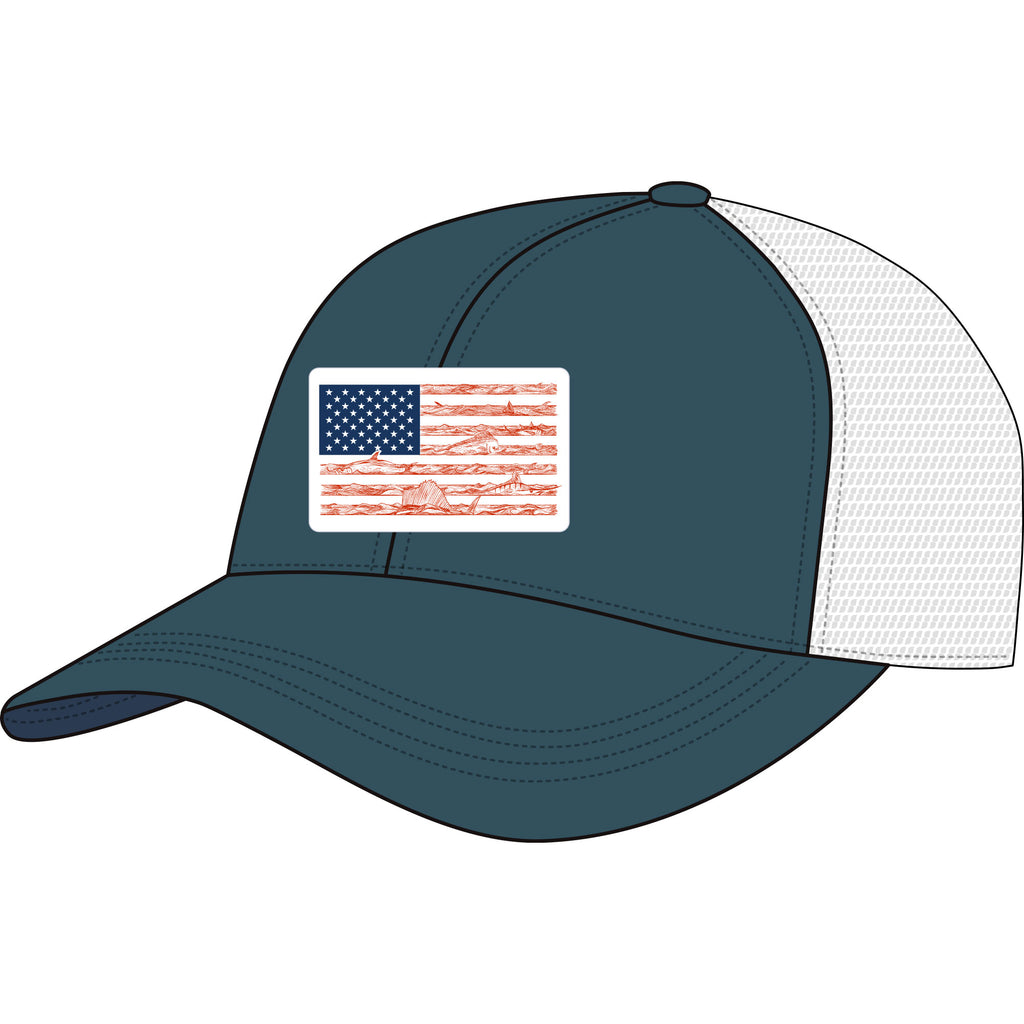 AFTCO Wavy Navy Trucker Hat