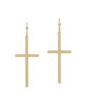 Gold Metal Cross Earrings