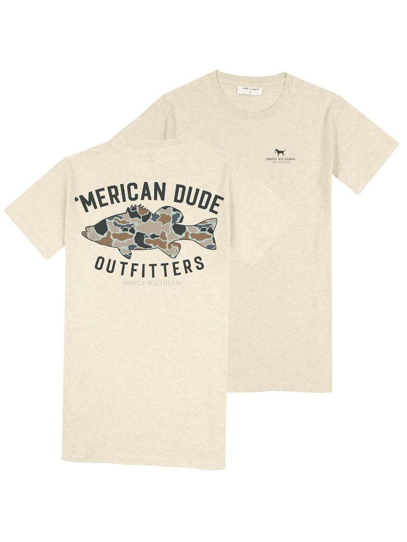 Simply Southern American Dude Camo Fish Tee