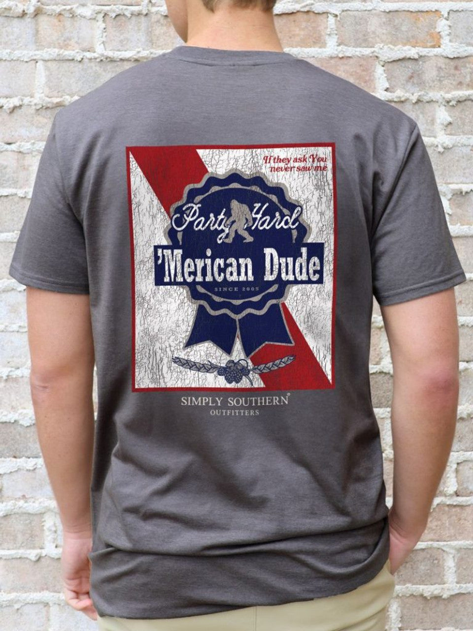 Simply Southern Men's Ribbon Merican' Dude Tee