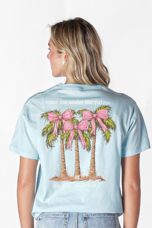 Simply Southern Palm tree Pink bow