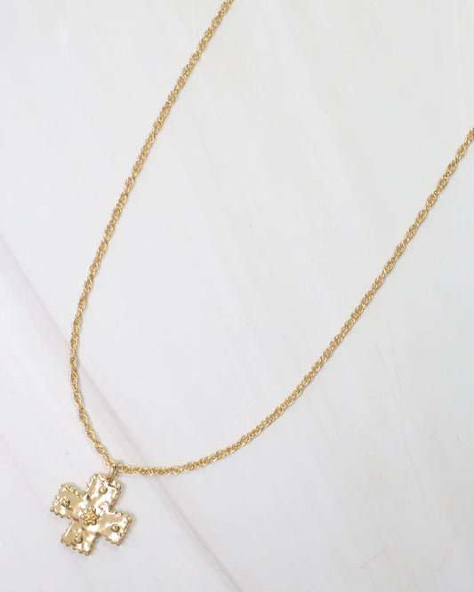 Caroline Hill Rexburg Cross Necklace Gold