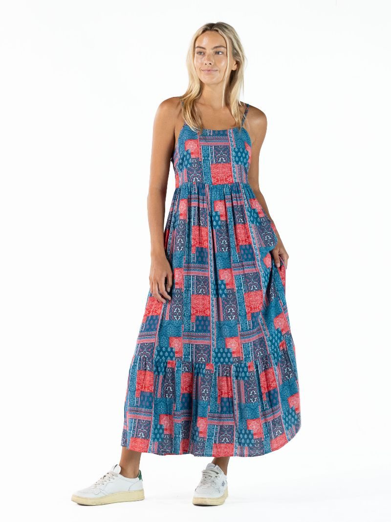 Simply Southern Red & Blue Patchwork Dress