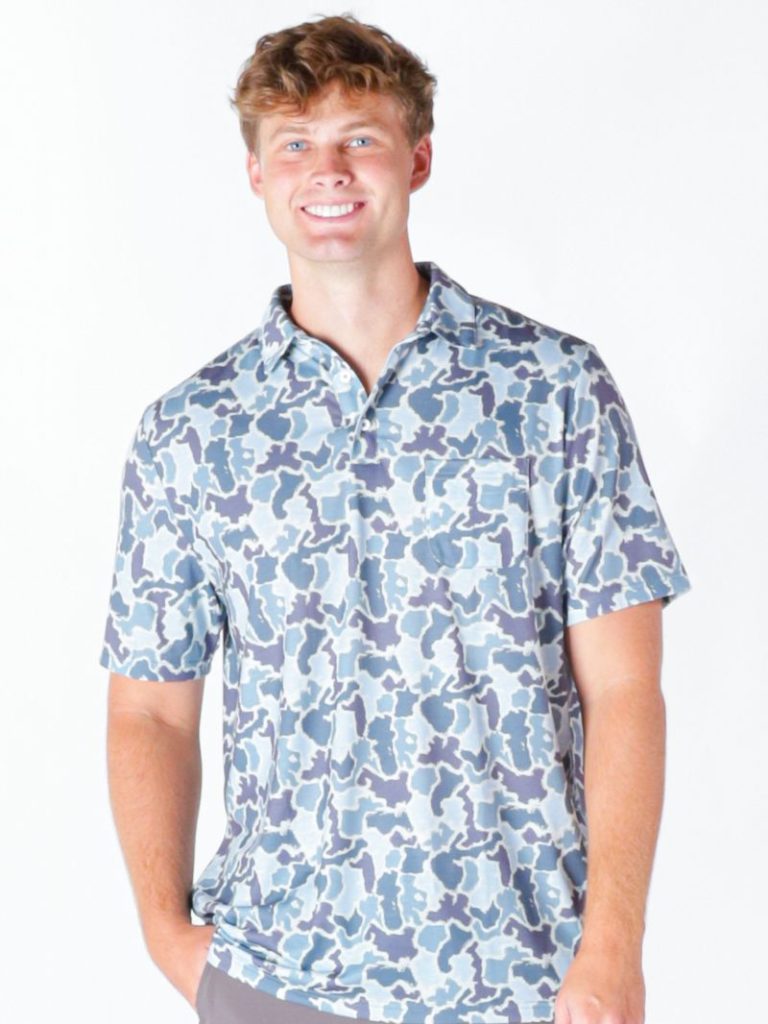 Simply Southern Blue Camo Polo