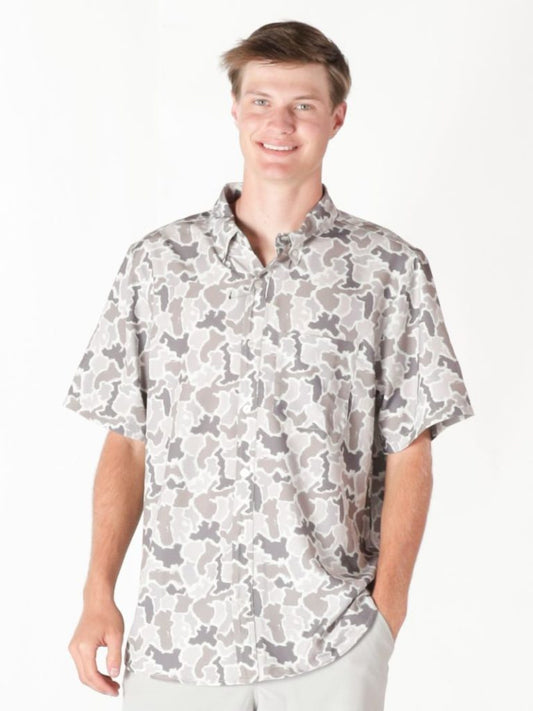 Simply Southern Grey Camo Polo