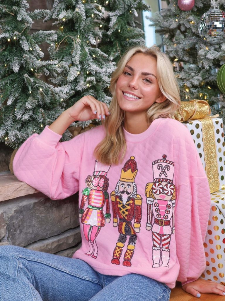 Simply Southern Pink Nutcracker Crewneck