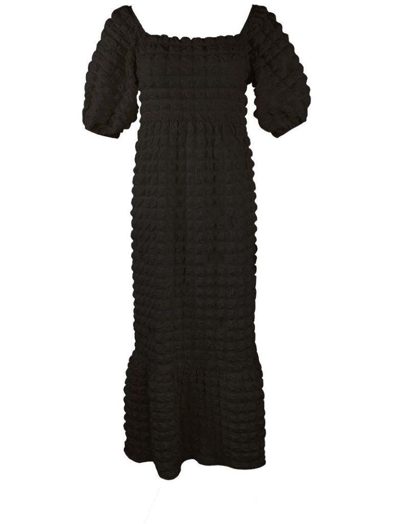 Simply Southern Bubble Maxi Dress in Black