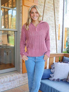 Simply Southern Plum Soft Knit Sweater