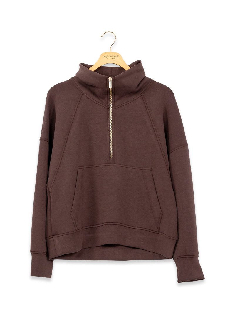 Simply Southern Coffee Zip Pullover