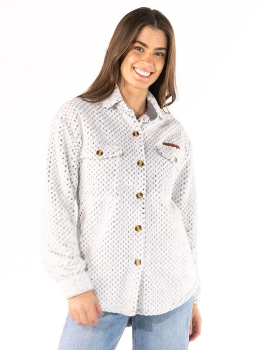 Simply Southern Simply Soft Botton Down Jacket  - Frost Grey