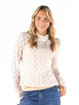 The White Lace Turtleneck Top