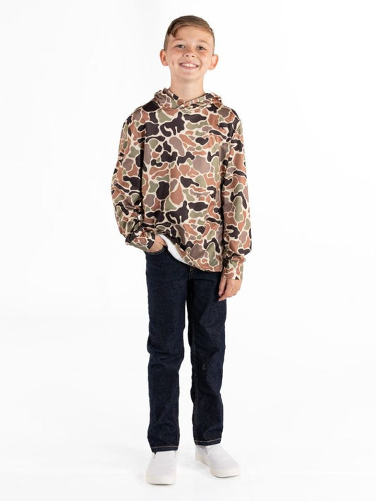 youth wallfle dark camo hoodie