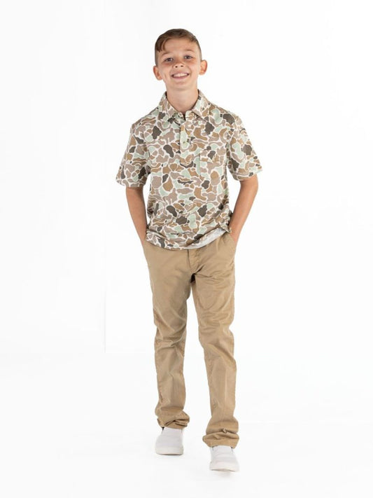 Simply Southern Youth Camo Polo