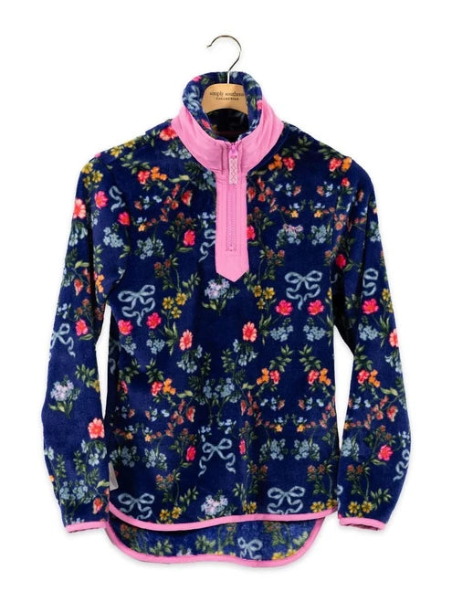 Simply Southern Youth Pullover Rainbow Flowers