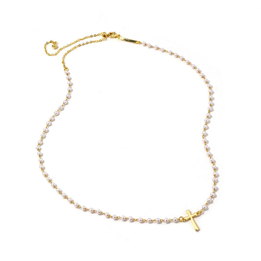 Pearl Cross Necklace