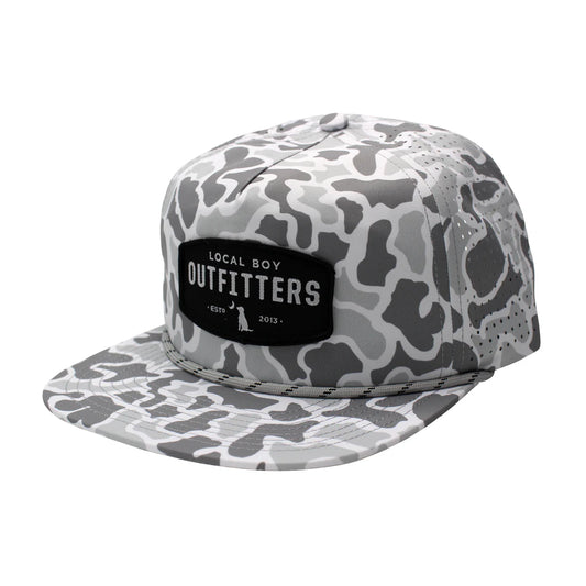 Local Boy Woven Patch White Localflage Perforated Flat Brim Hat