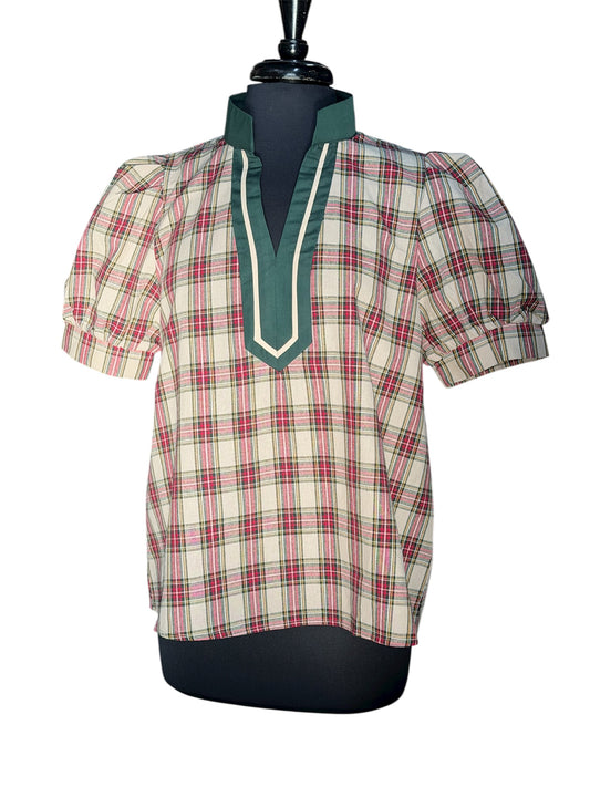 The Cindy Plaid Pattern Top