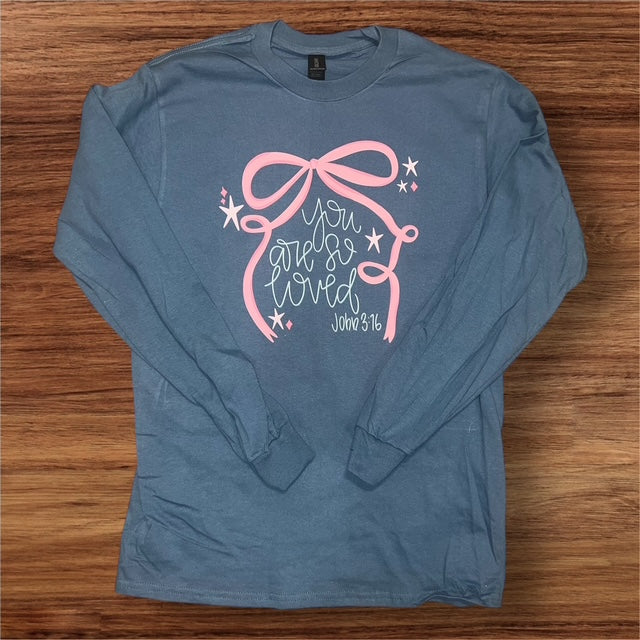 Simply You Are So Loved Bow Long Sleeve T-Shirt