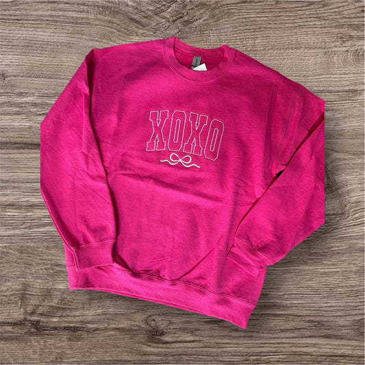 Simply You XOXO Bow Embroidered Sweatshirt