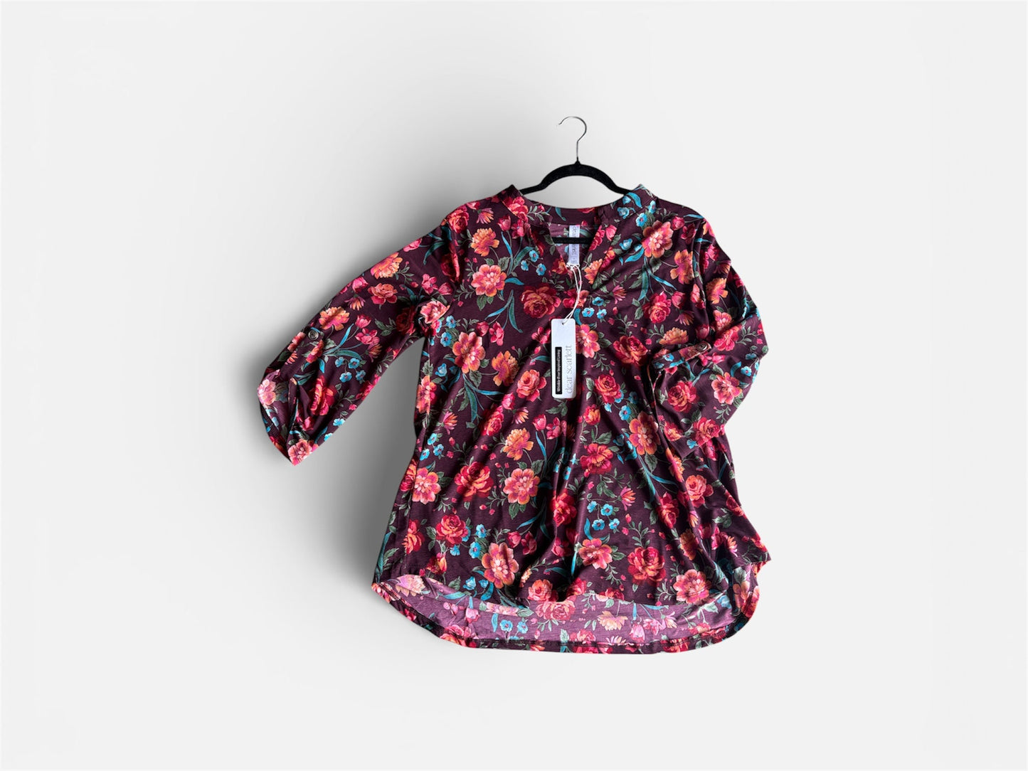 Dear Scarlett Wine Flower Lizzy Top