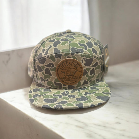 Fieldstone 7 Panel Full Backwoods Camo Preserve Patch Hat