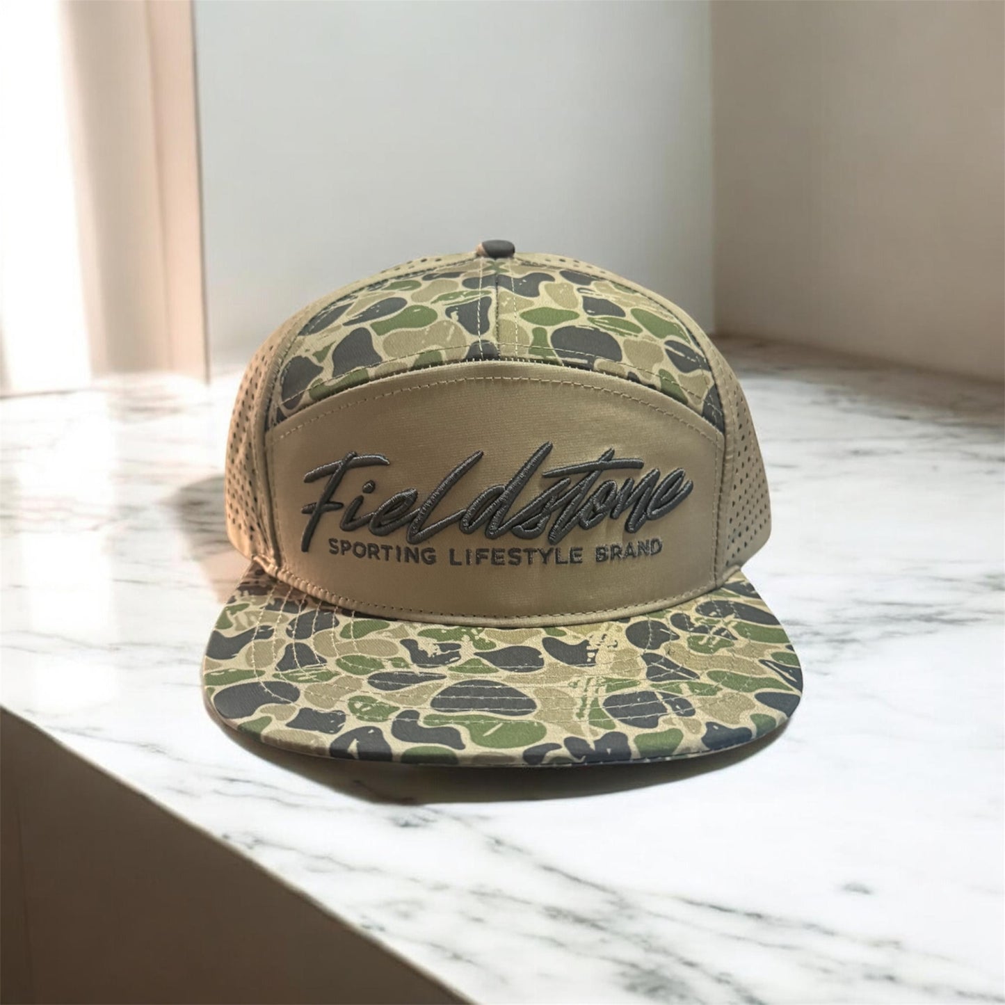 Fieldstone Tan Grey Backwoods 7 Panel Permance Hat