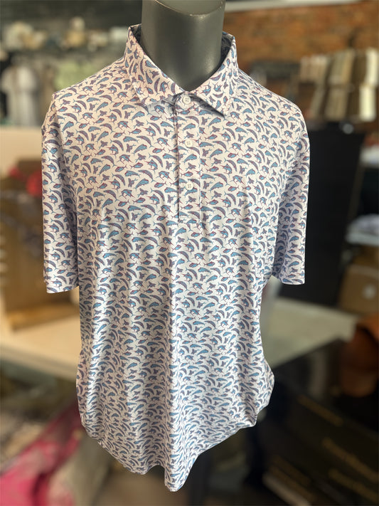 AFTCO White Boatbar Polo