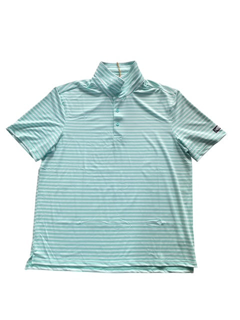 AFTCO Men's Beach Glass Stripe Link Performance Polo