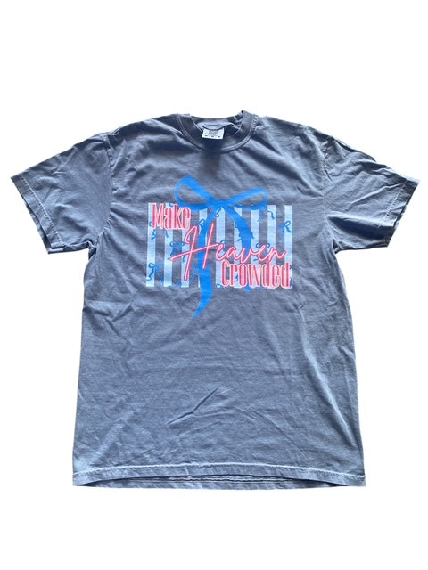 3 Kids & a Press Make Heaven Crowded Bow Tee