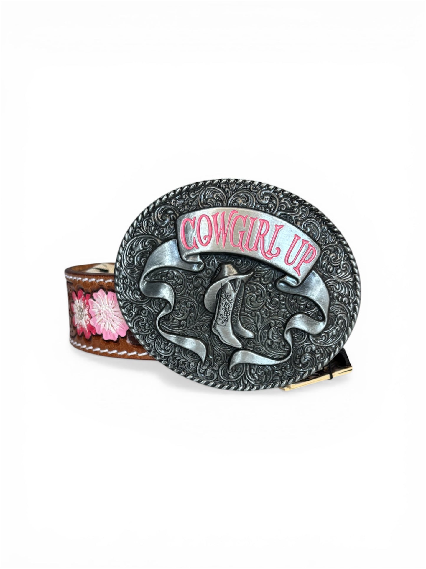 Bouquet Hand-Tooled Leather Belt