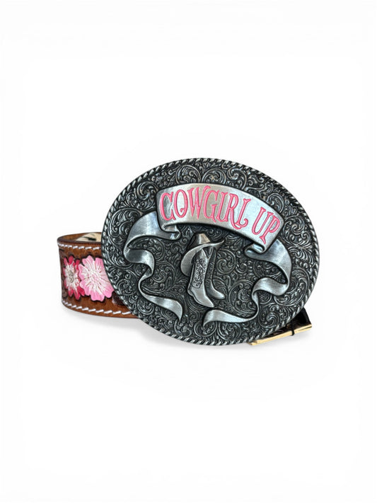 Bouquet Hand-Tooled Leather Belt