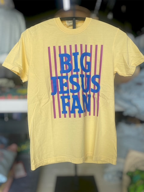 Three Kids and a Press Big Jesus Fan Tee