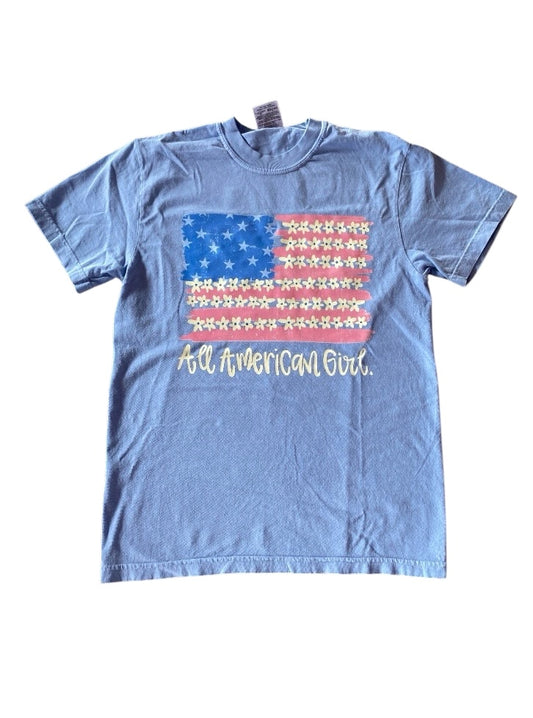3 Kids and a Press All American Girl Tee
