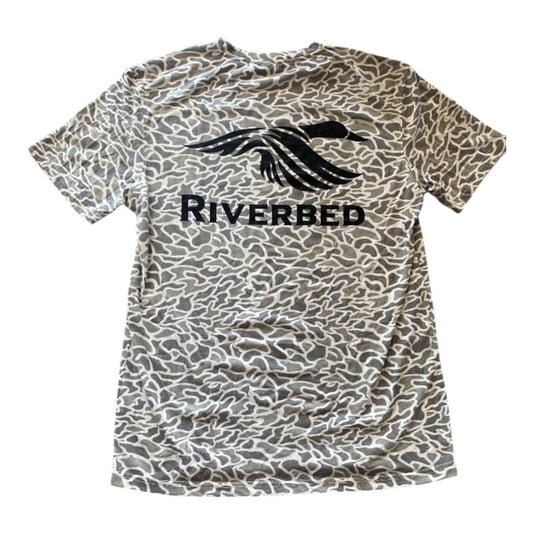 Riverbed Threads Black Duck White Old School Camo Tee