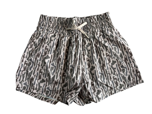 Meripex Women's High Waitband Shorts- Retro Bayou Camo