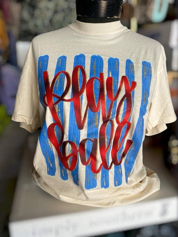 3 Kids & a Press Play Ball Tee