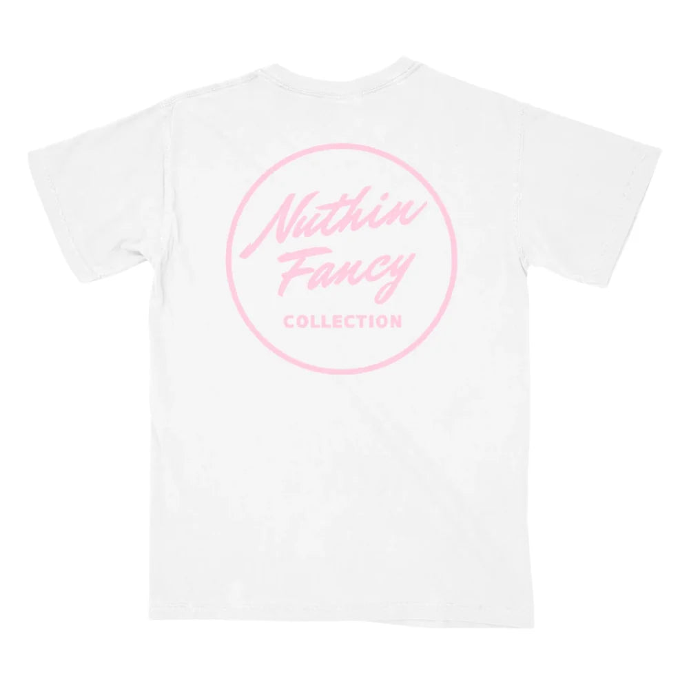 Nuthin Fancy Plain Jane Tee Pink/White