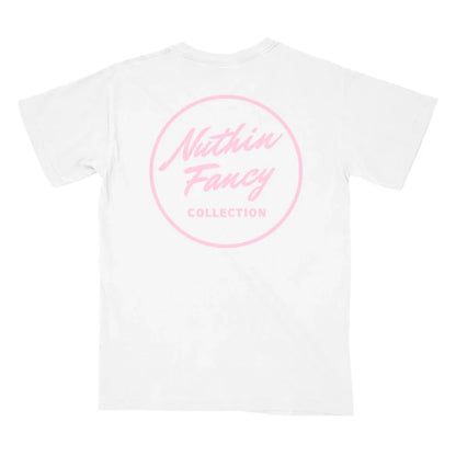 Nuthin Fancy Plain Jane Tee Pink/White