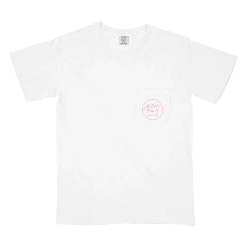Nuthin Fancy Plain Jane Tee Pink/White