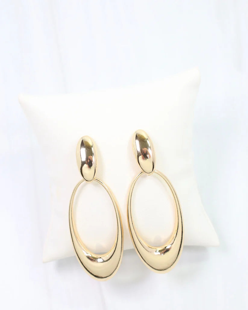 Emilia Oval Door Knocker Earring Gold