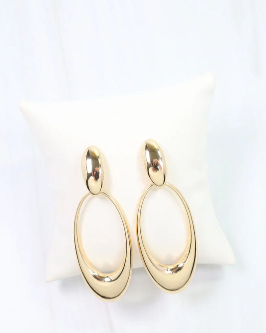 Emilia Oval Door Knocker Earring Gold