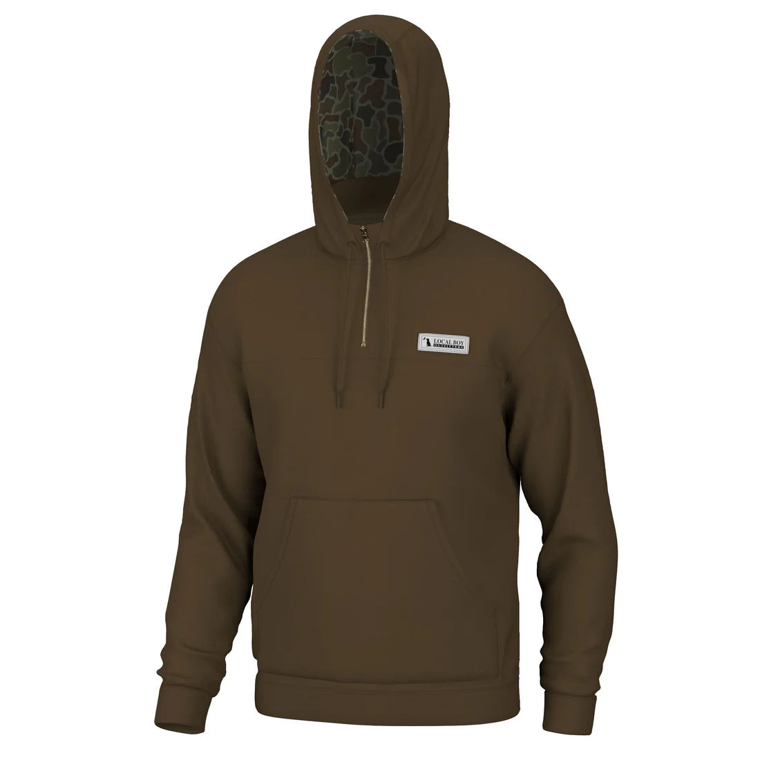 Local Boy Brown Quarter Zip Hoodie