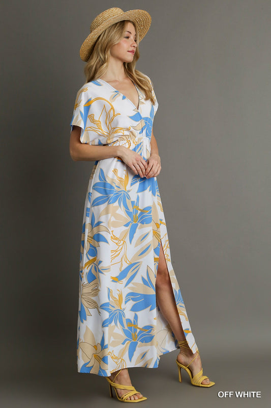 Floral Print A-Line Maxi Dress