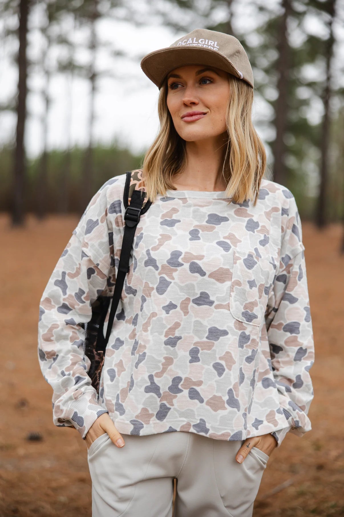 Local Girl Forest Camo Flora Revive Crewneck