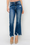 Risen Dark High Rise Crop Flare Jeans