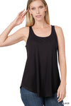 Zenana Sleeveless Round Neck and Round Hem Top in Black