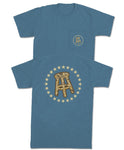 Old Row Blue Jean Barstool Camo Logo Pocket Tee