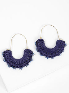 Weaved Tassel Glass Bead Earrings