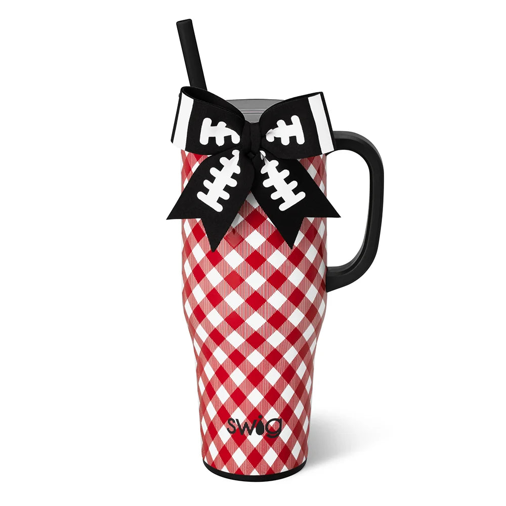 GAMEDAY GINGHAM RED + BLACK Mega Mug 40oz