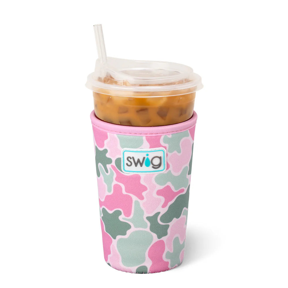 PINK HUNTING CAMO Medium Iced Cup Coolie